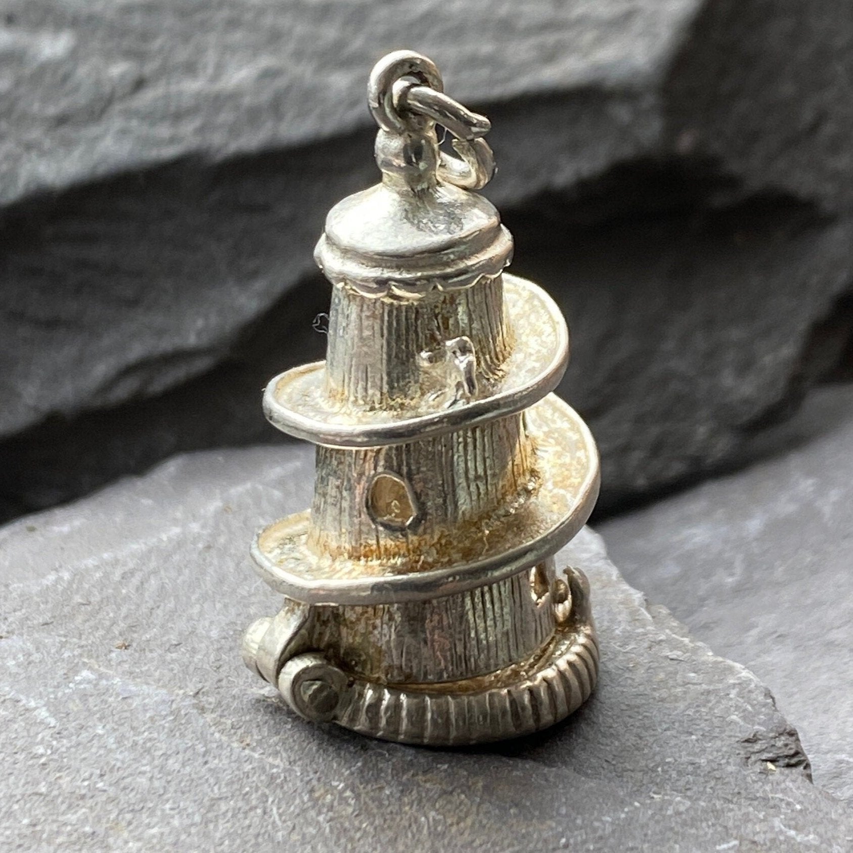 Vintage Sterling Silver Helter Skelter Charm.