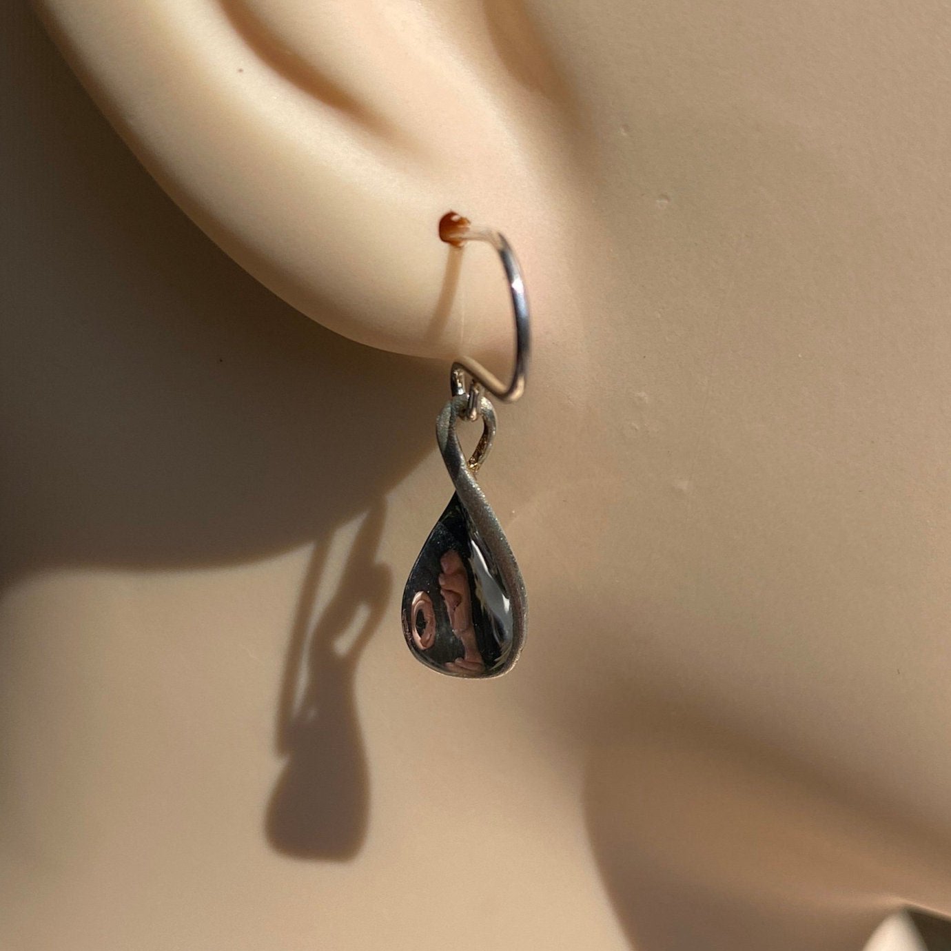 Kit Heath Sterling Silver Minimalist Drop Earrings.