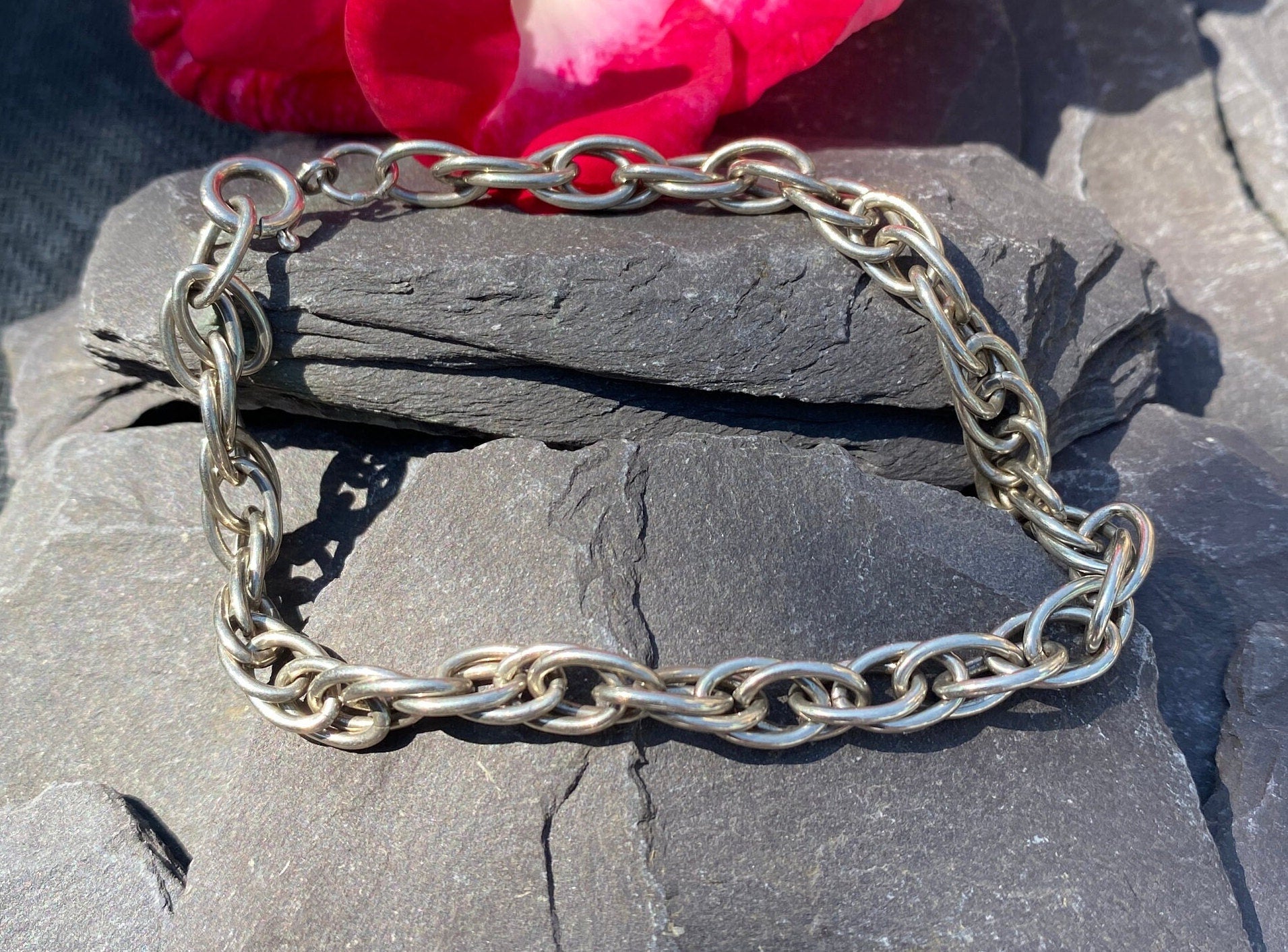 Sterling Silver Twisted Curb Bracelet.