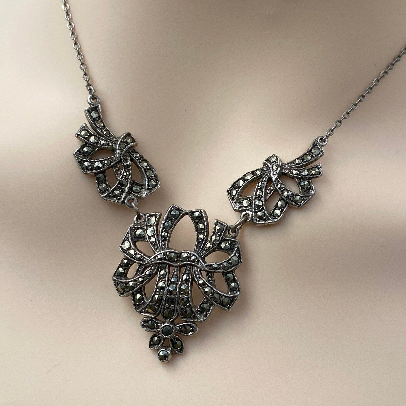 Art Deco Silver & Marcasite Necklace.