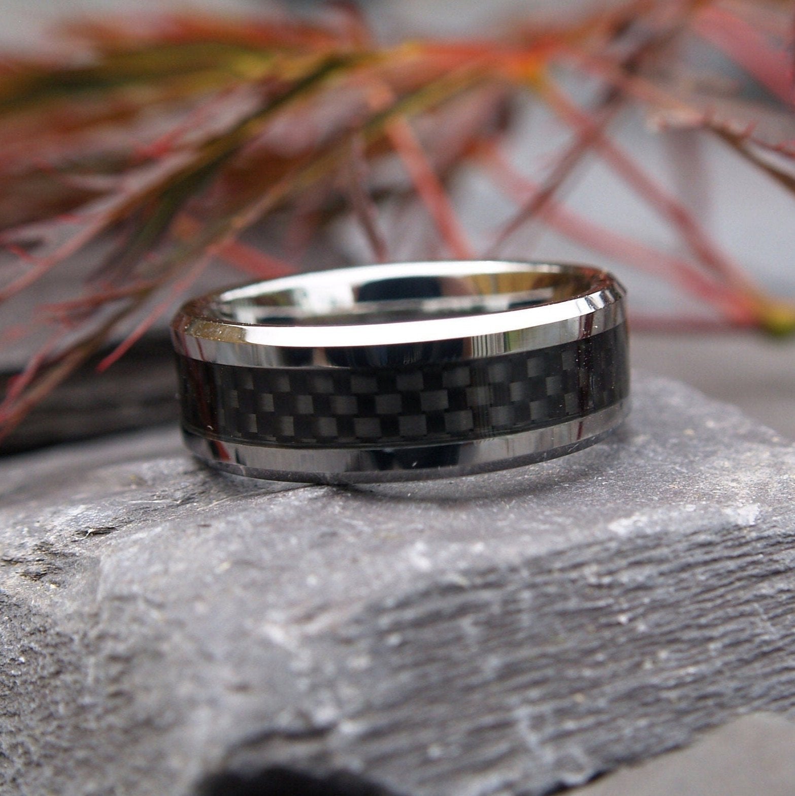 New Gents Tungsten Comfort Fit Ring With Woven Detail Size U or 10 1/4 US.