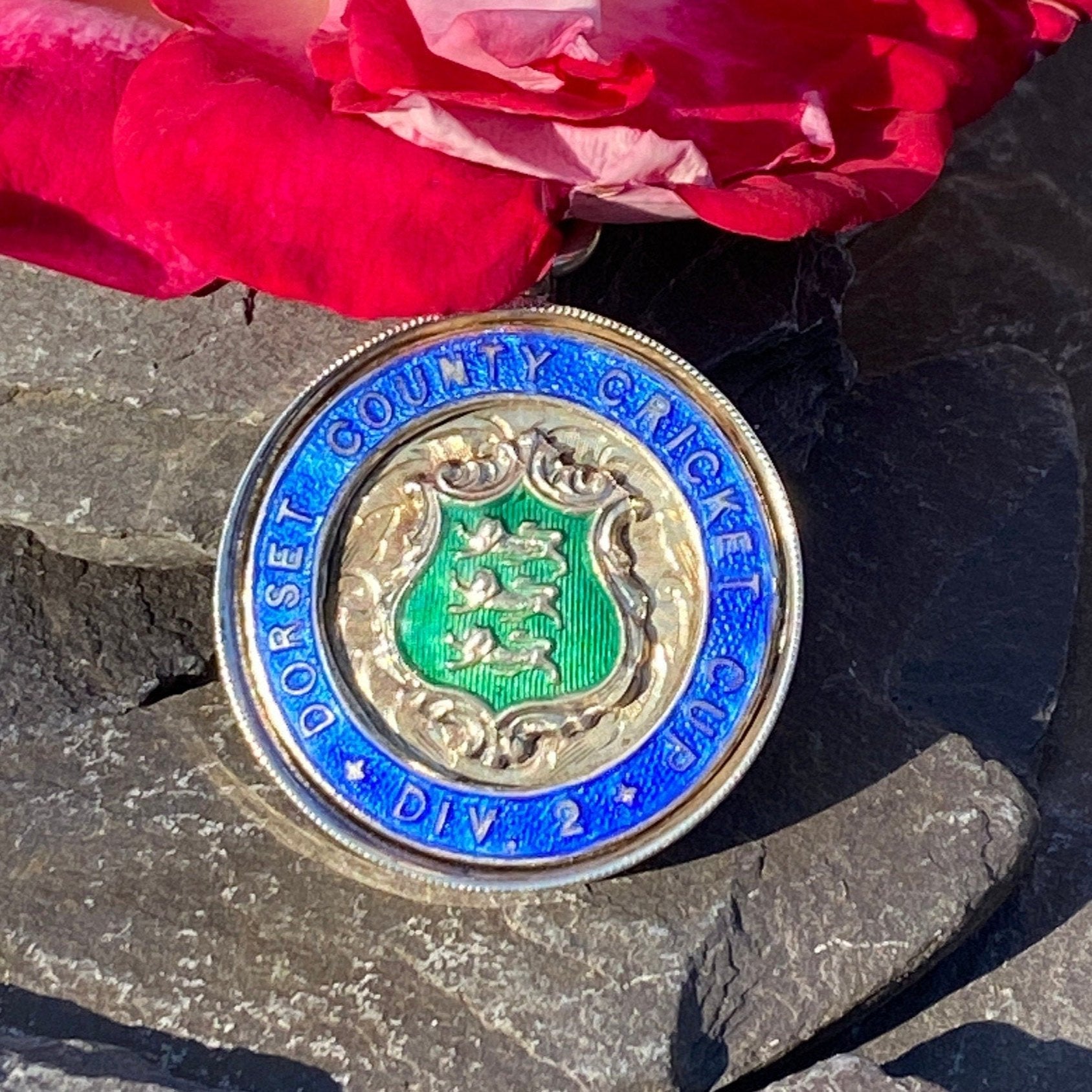 Silver & Enamel Dorset Cricket Medal/Pendant.