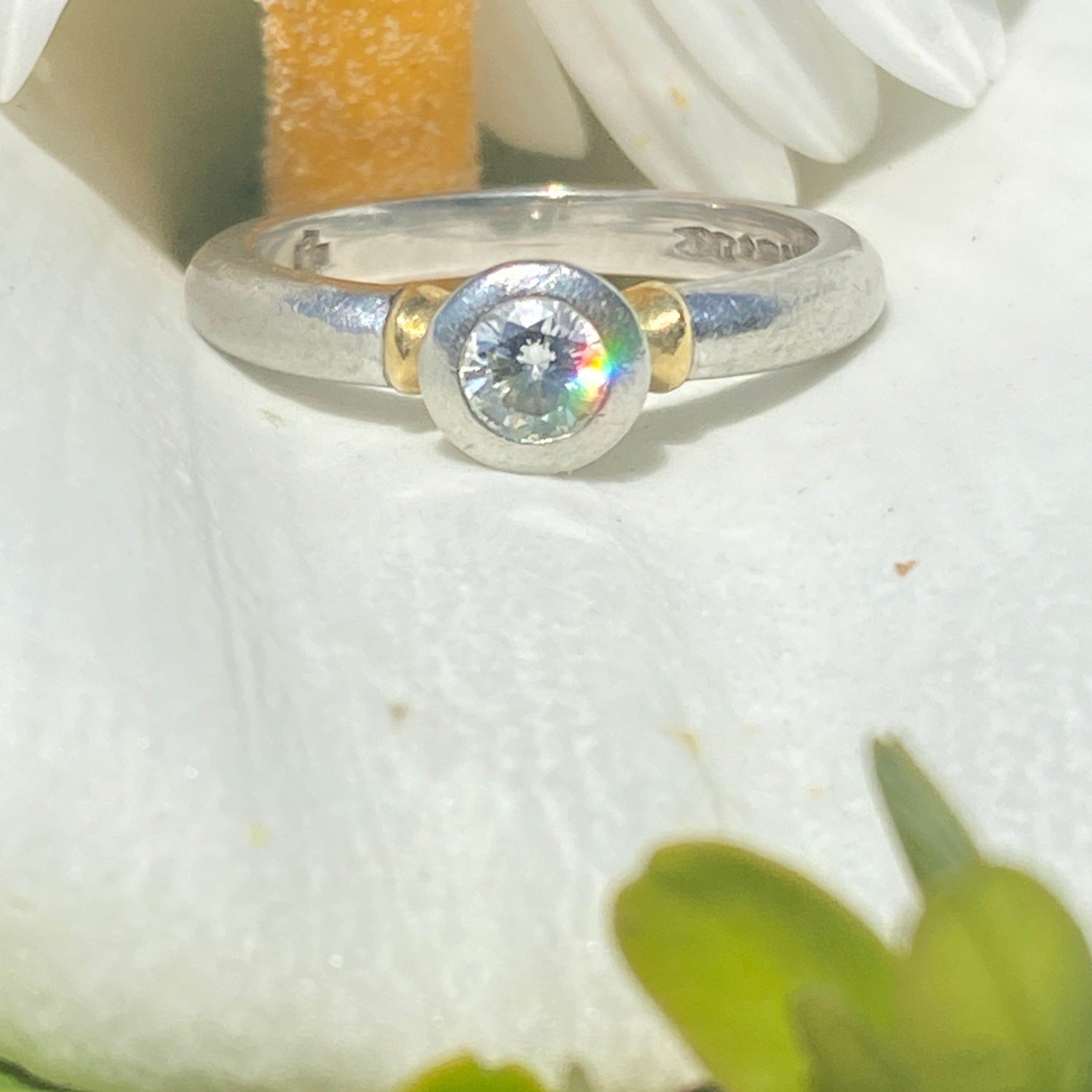 Platinum Solitaire Diamond Ring Size L or 5 3/4 Usa.