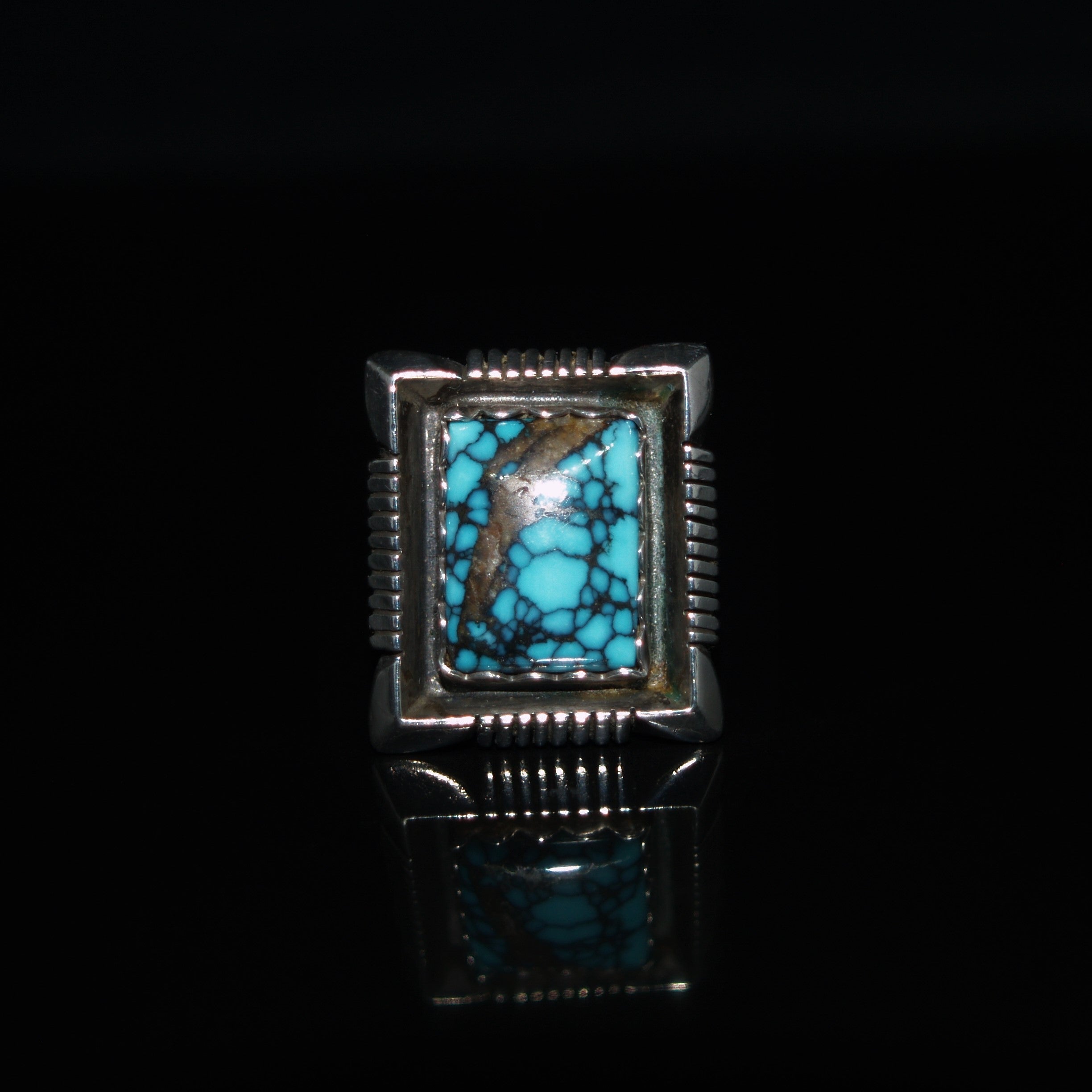 Vintage Kenneth Jones Navajo Silver & Turquoise Ring.