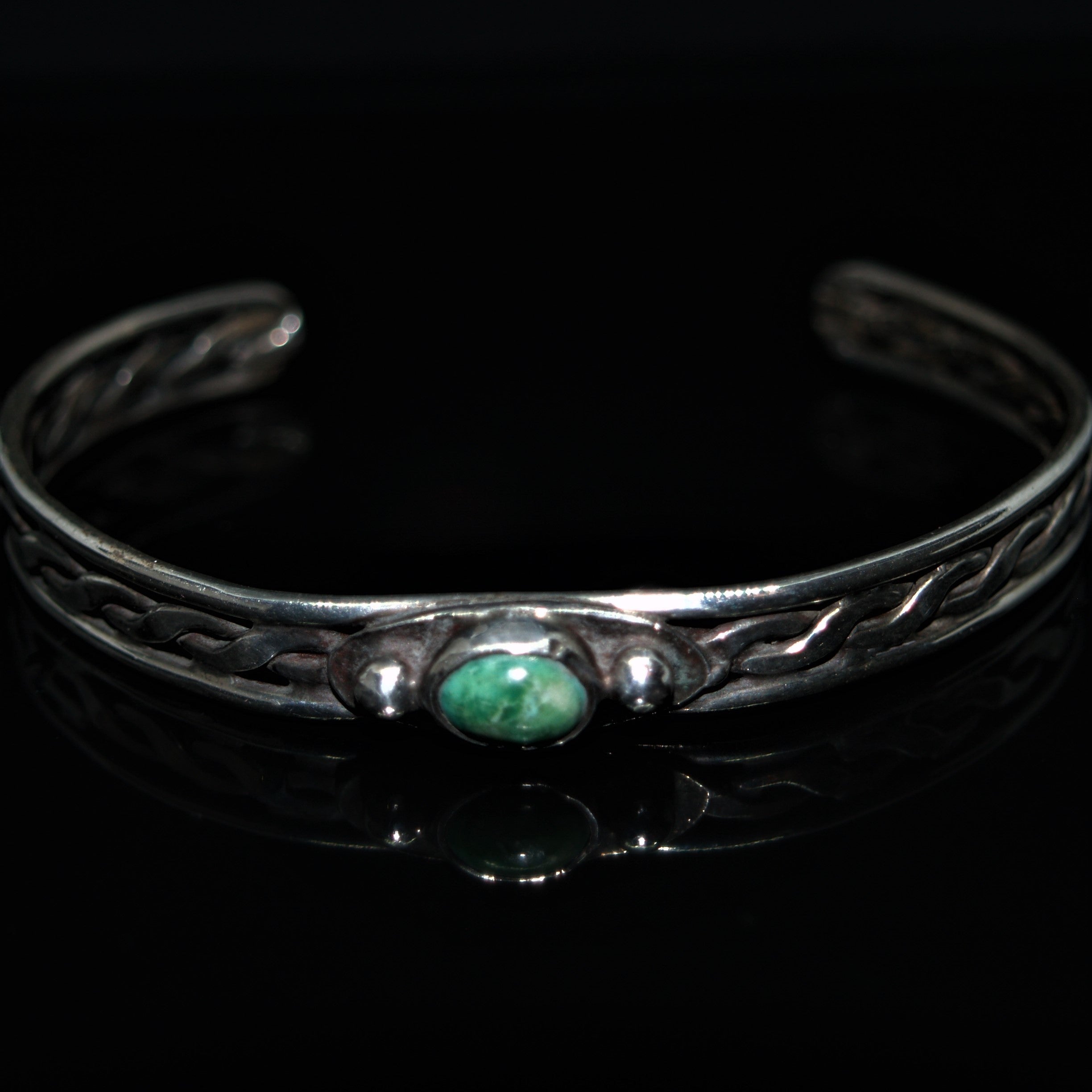 Arts & Crafts Silver & Turquoise Bangle.